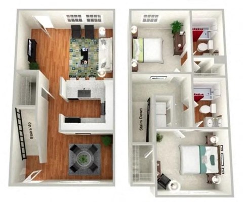 a floor plan with a bedroom and a living room